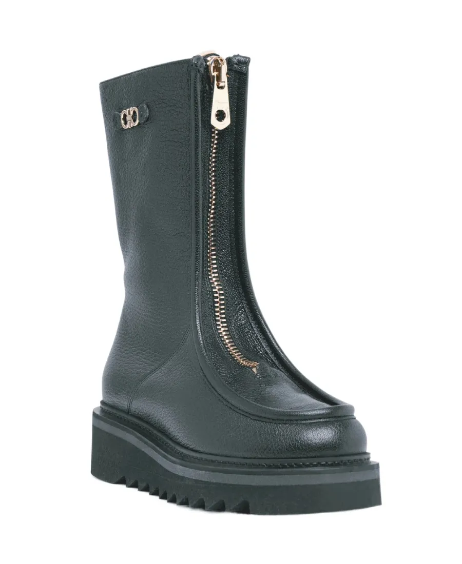 Round Head Zipper Boots