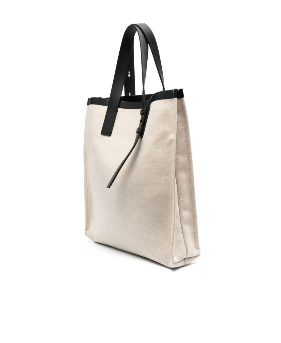 Logo Patch Top Handle Tote Bag