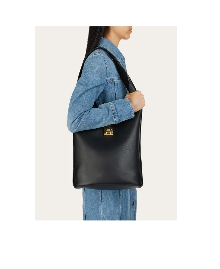 Gancini Buckle Large Shoulder Bag