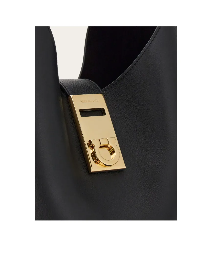 Gancini Buckle Large Shoulder Bag