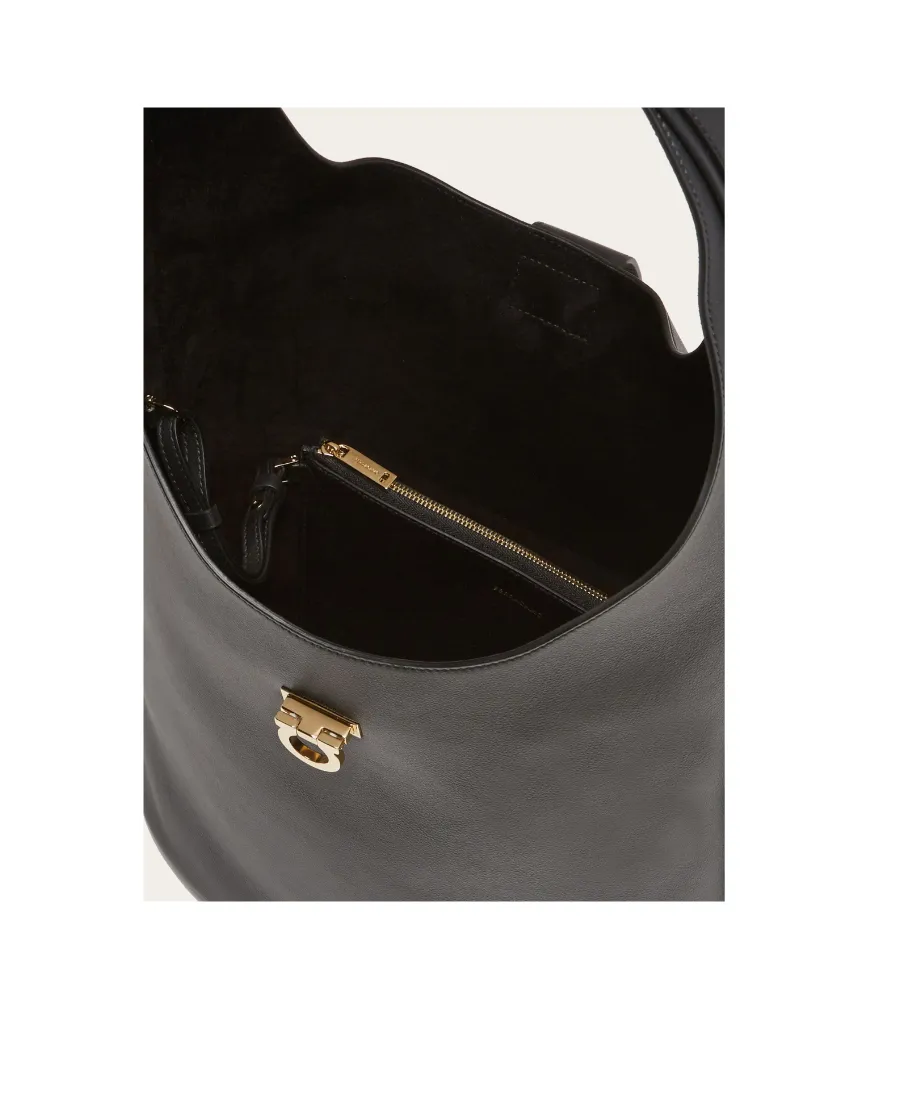 Gancini Buckle Large Shoulder Bag