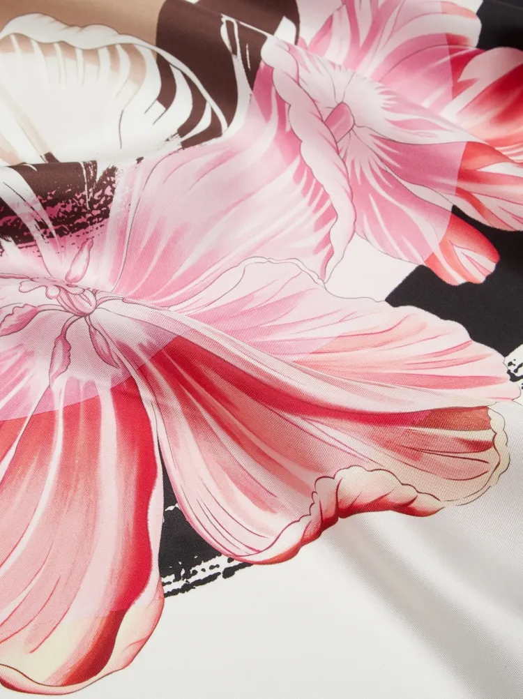 Floral Pattern Silk Scarf