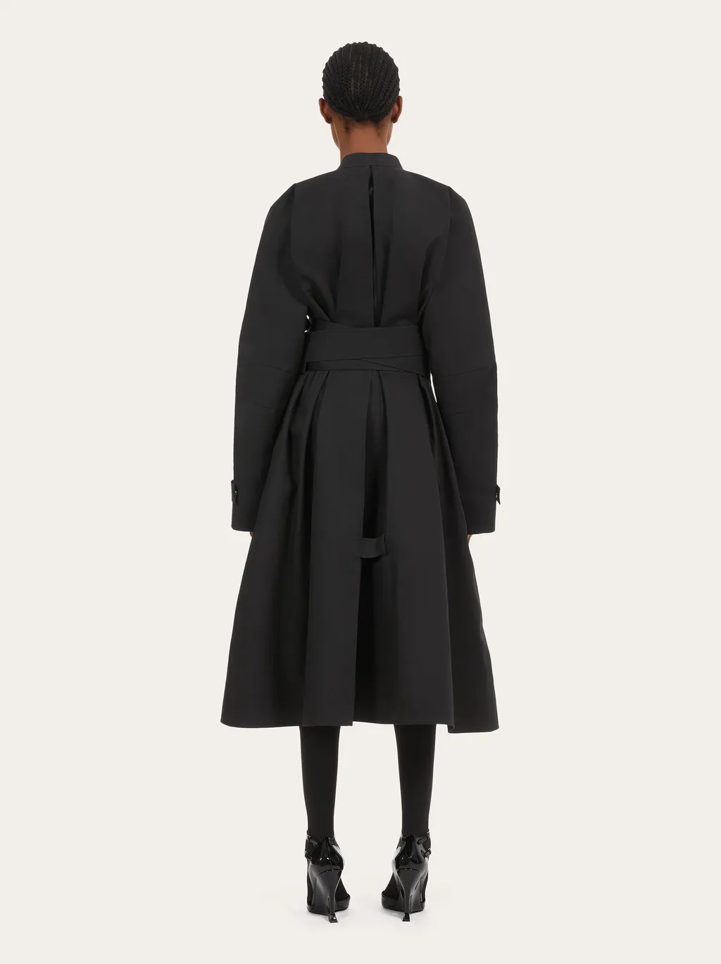 High-Neck Belted Waist Coat
