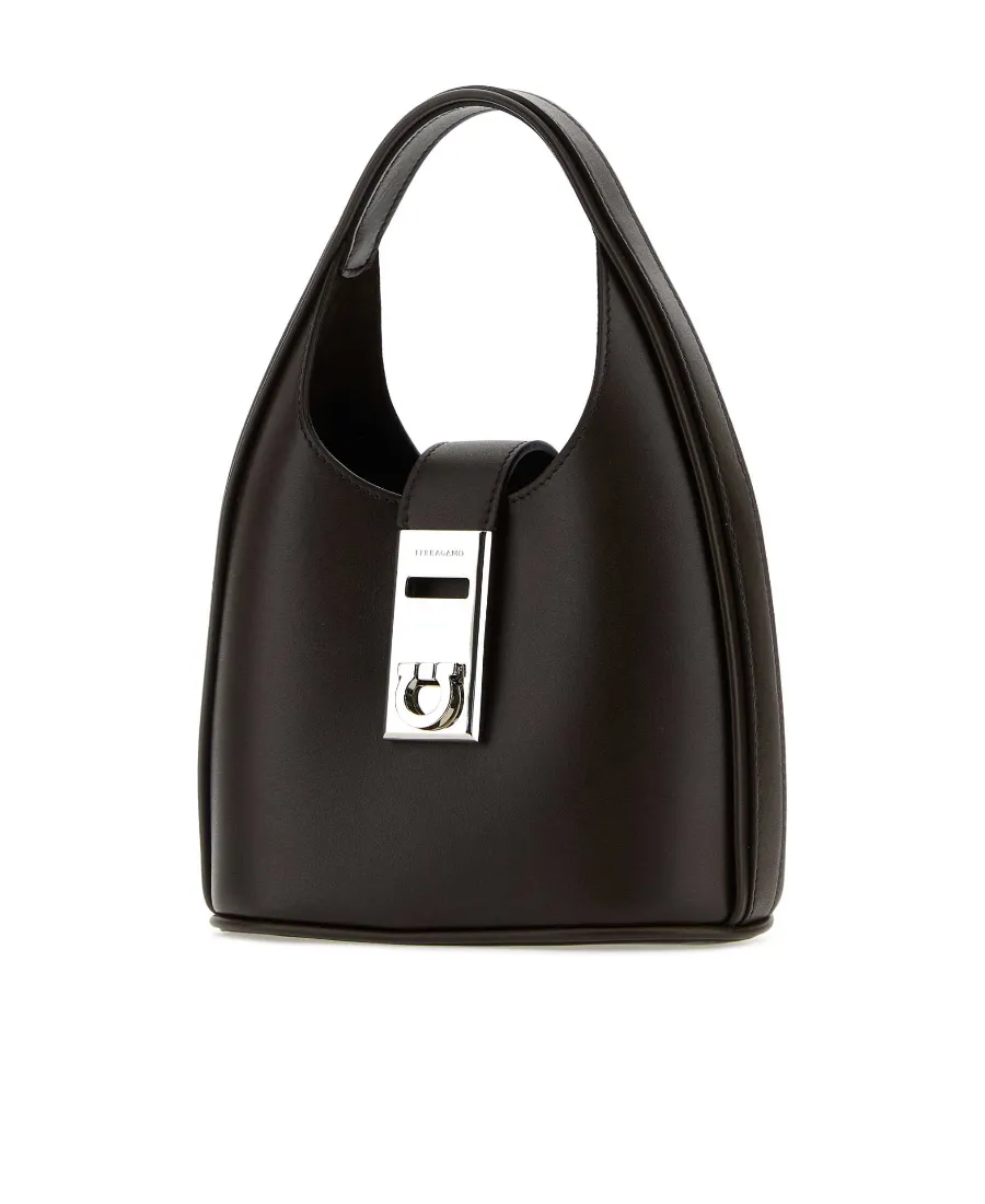 Gancini-Buckle Logo-Engraved Mini Hobo Bag