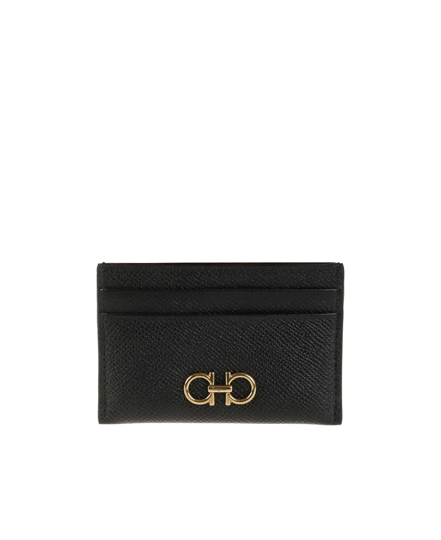 Gancini Embossed Leather Cardholder