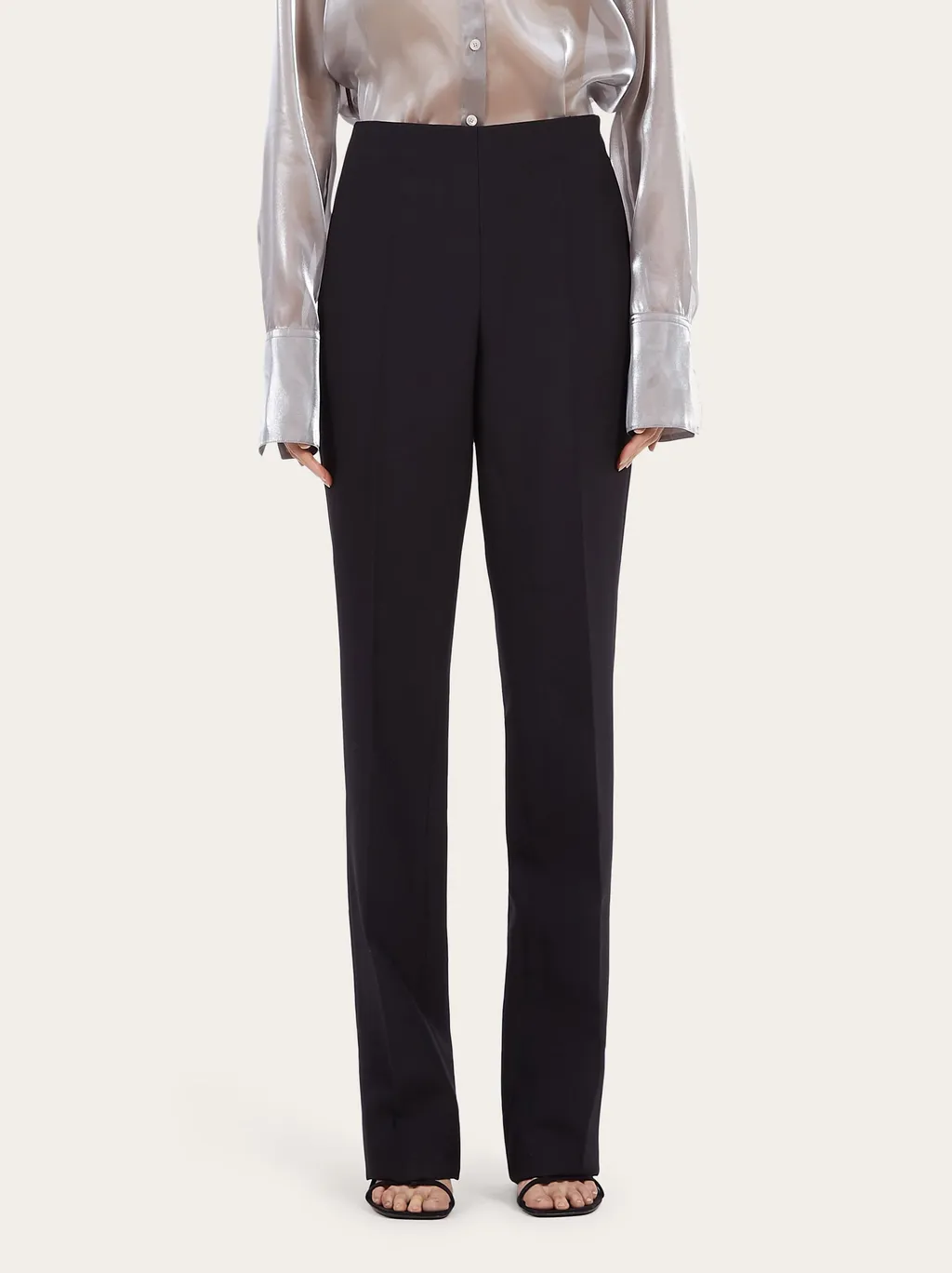 Mid-Rise Straight-Leg Trousers
