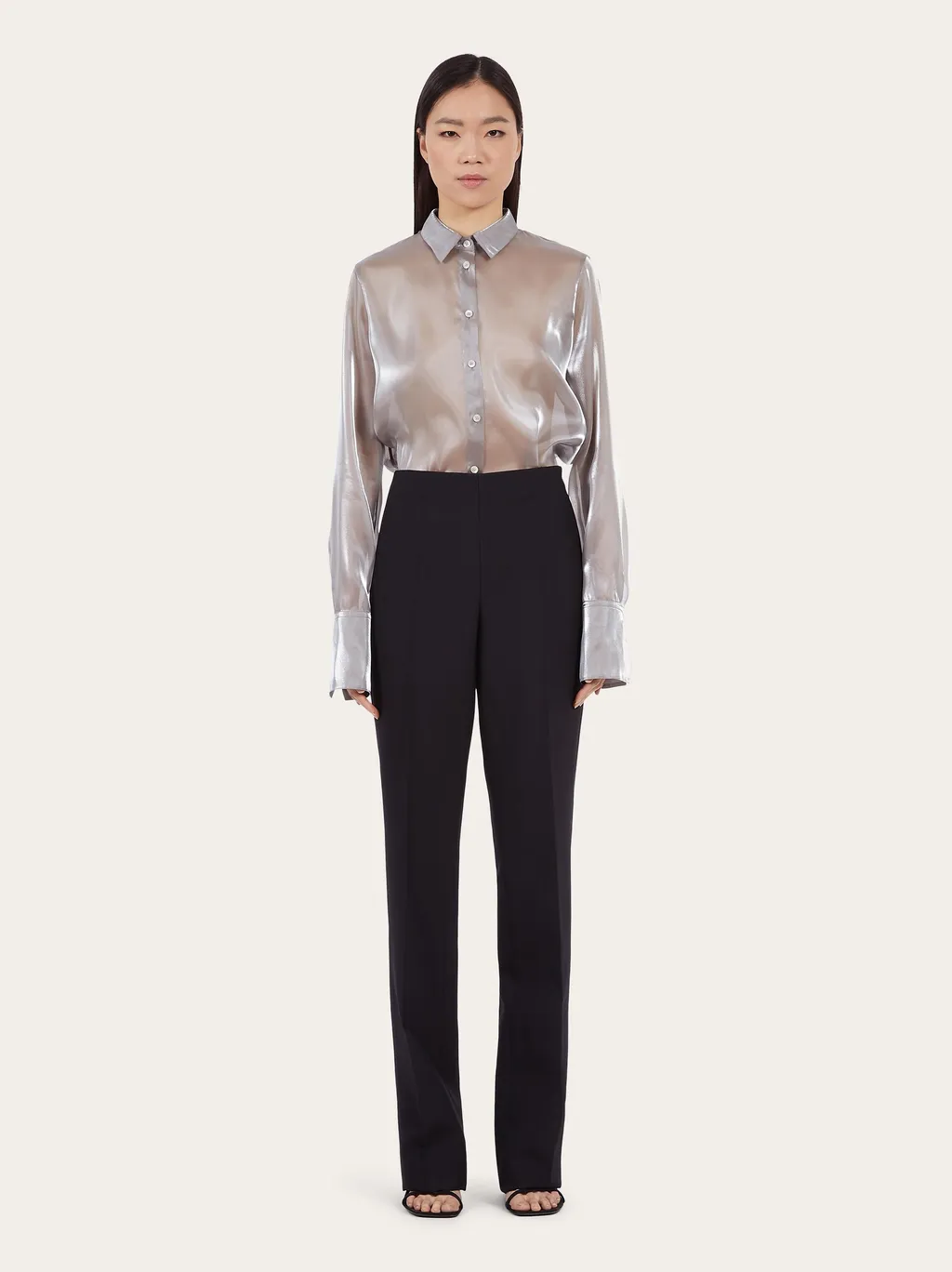 Mid-Rise Straight-Leg Trousers