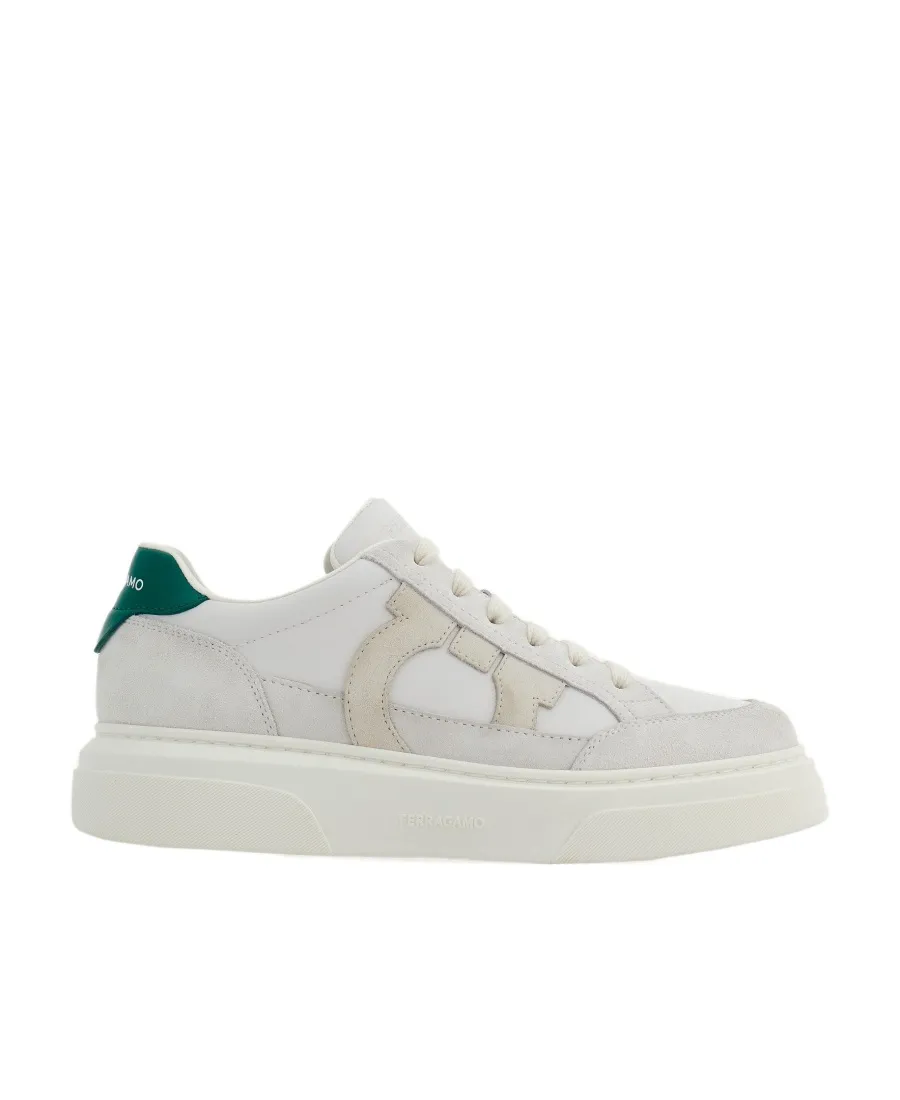 Gancini-Patch Lace-Up Sneakers