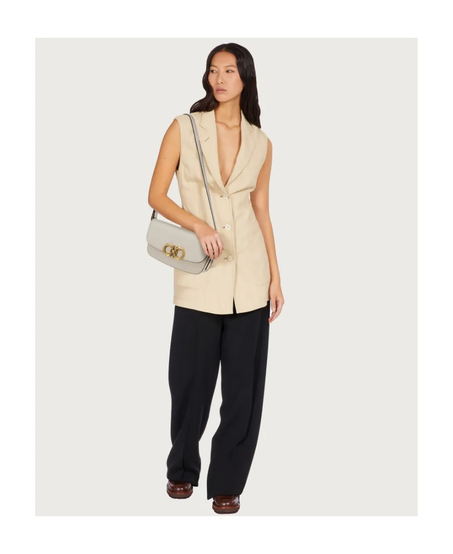 Trapezio Logo Plaque Small Shoulder Bag