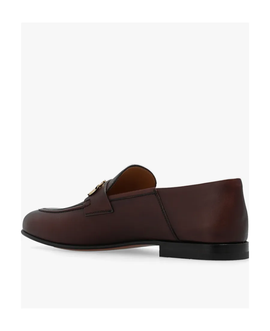 Gancini-Ornament Leather Loafers
