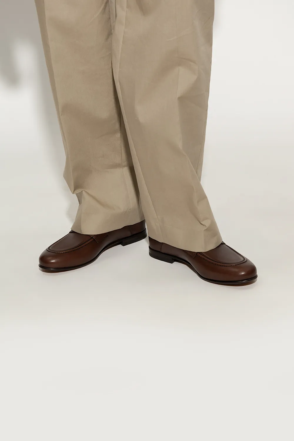 Gancini-Ornament Leather Loafers