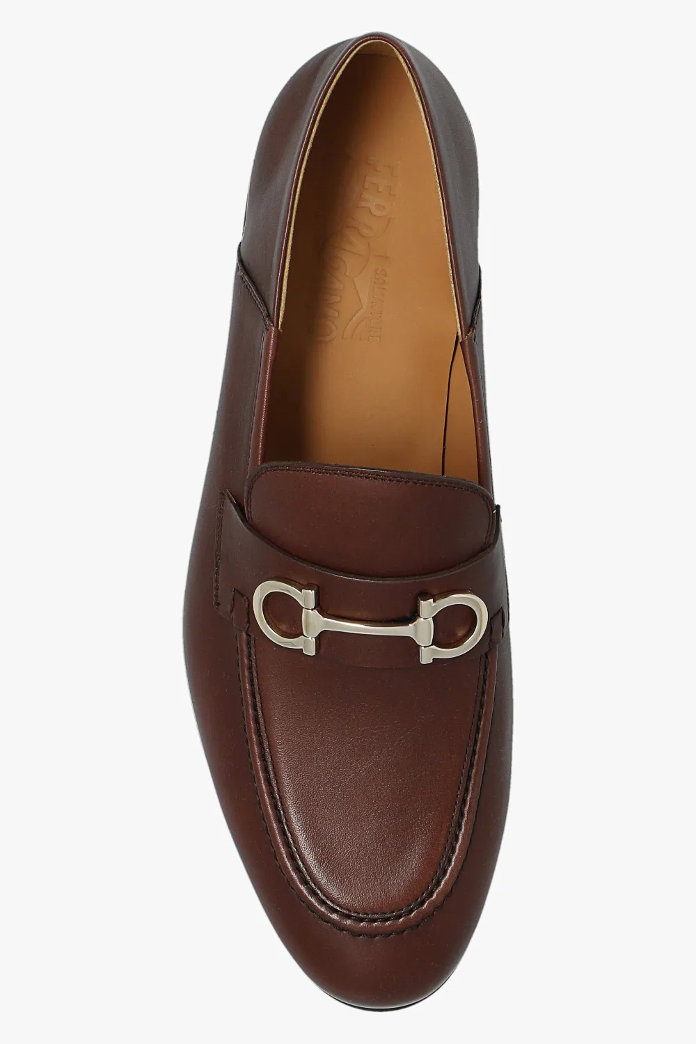 Gancini-Ornament Leather Loafers