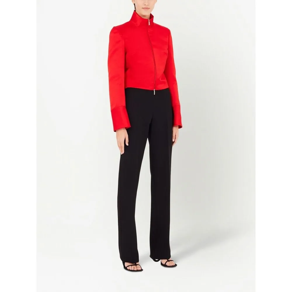 High-Waist Straight-Leg Tailored Trousers