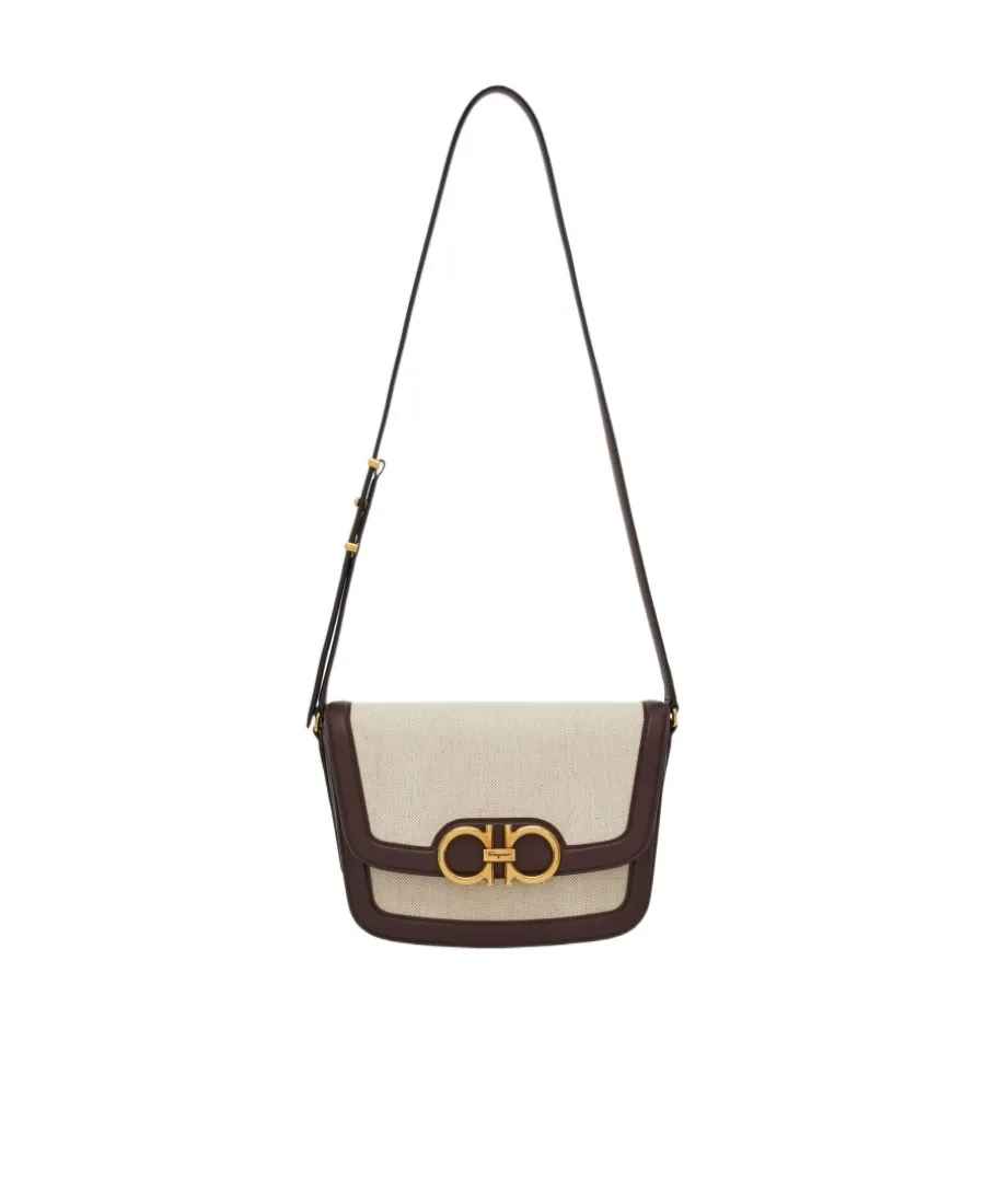 Gancini Plaque Crossbody Bag