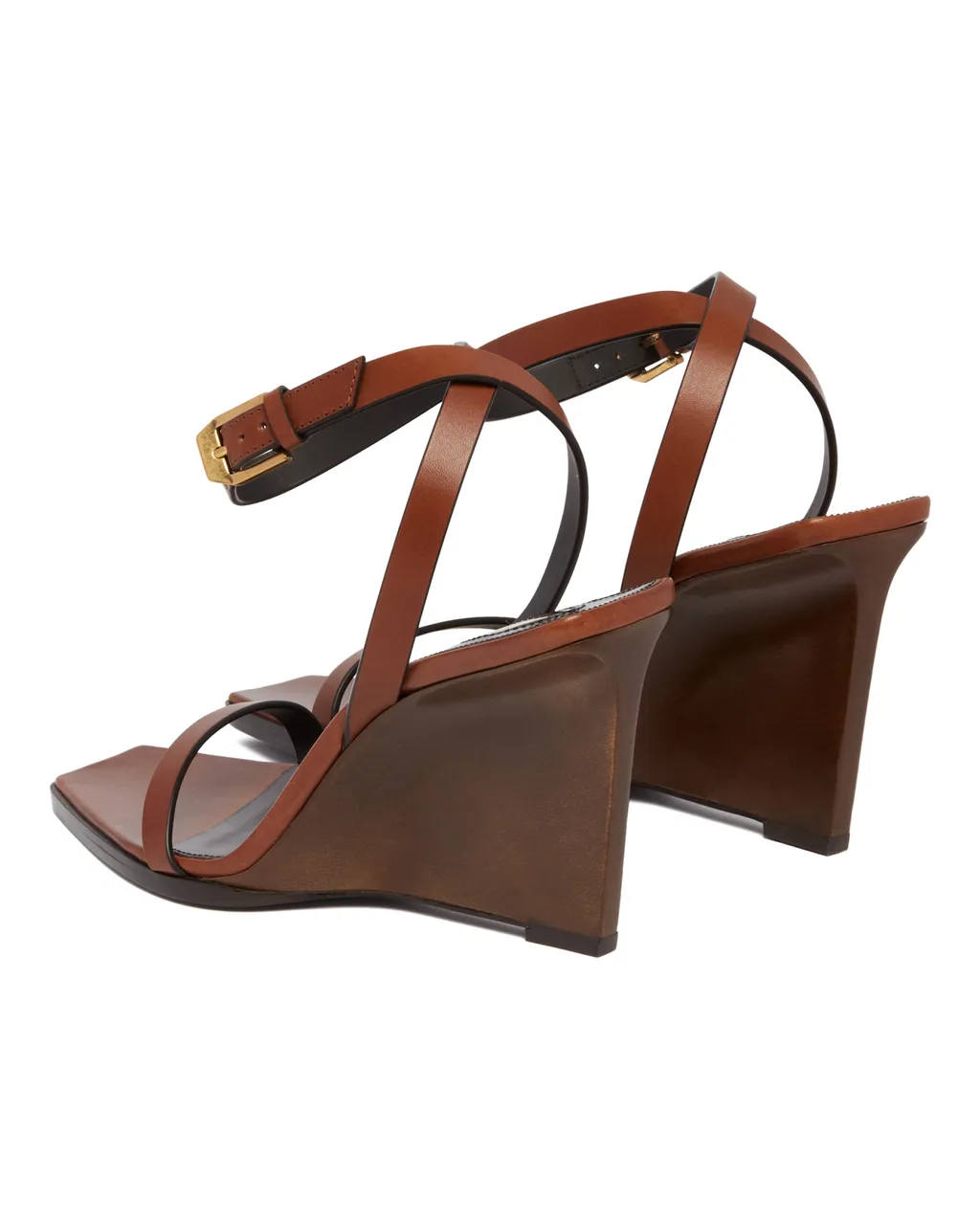 May Leather Ankle-Strap Wedge Sandals 90Mm