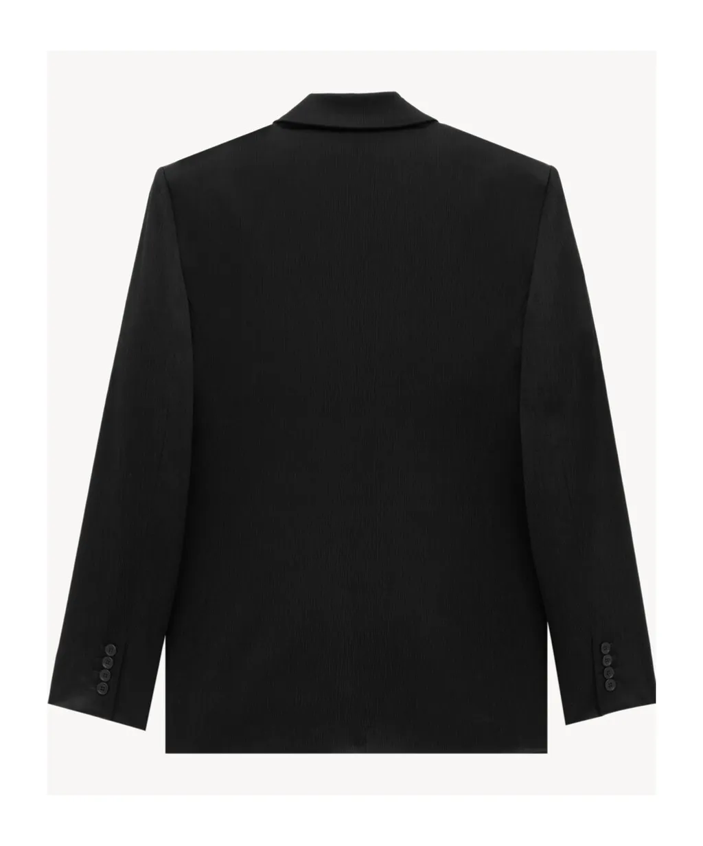 Double-Breasted Satin Jacket