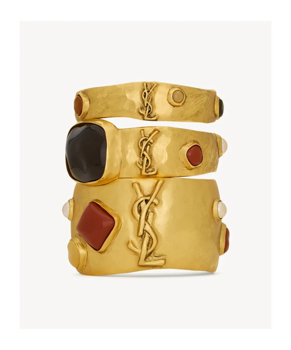 Cassandre Cabochon Bangles In Enamel, Resin, Glass, And Metal
