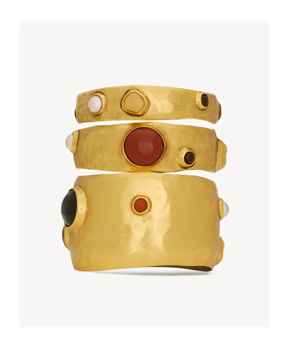 Cassandre Cabochon Bangles In Enamel, Resin, Glass, And Metal