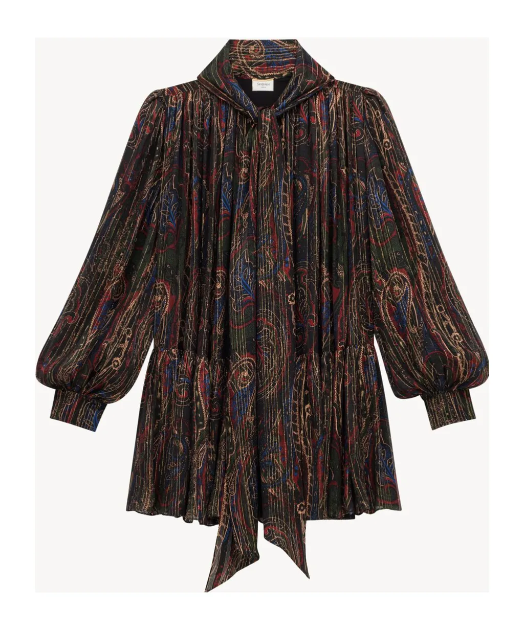 LavalliÈRe Paisley Long-Sleeved Dress