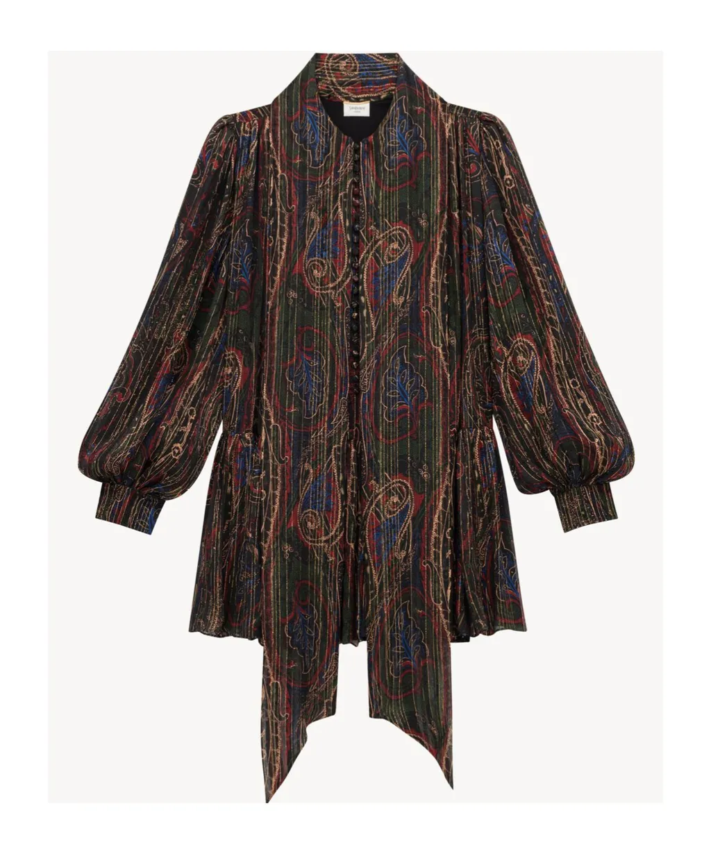 LavalliÈRe Paisley Long-Sleeved Dress