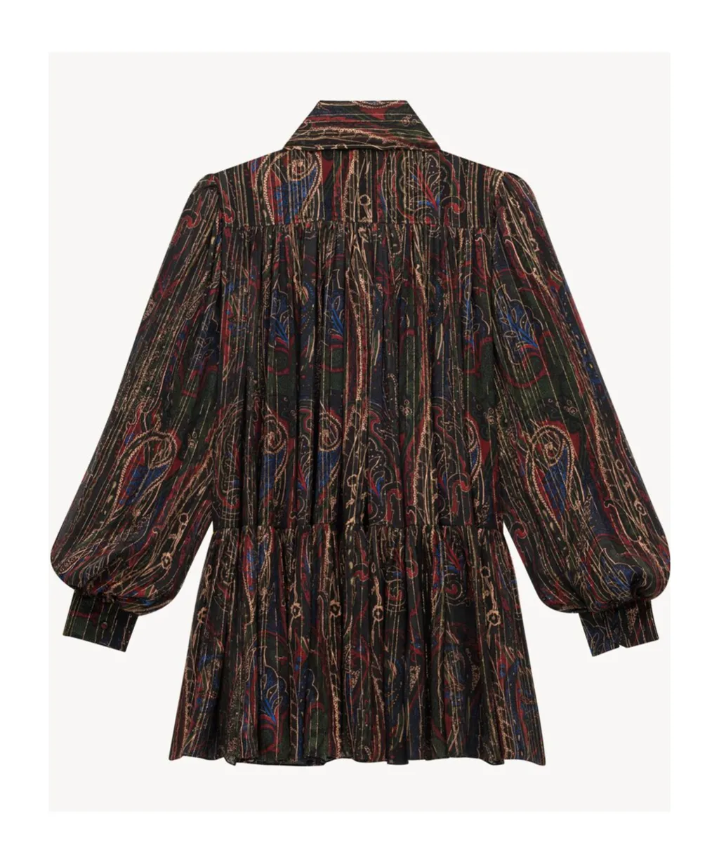 LavalliÈRe Paisley Long-Sleeved Dress