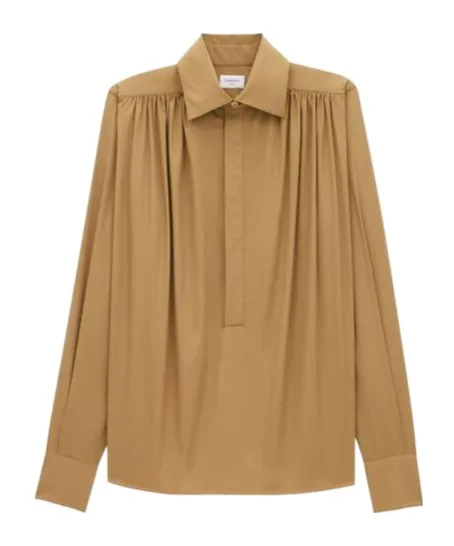Gathered Blouse In Cotton Sateen, 2