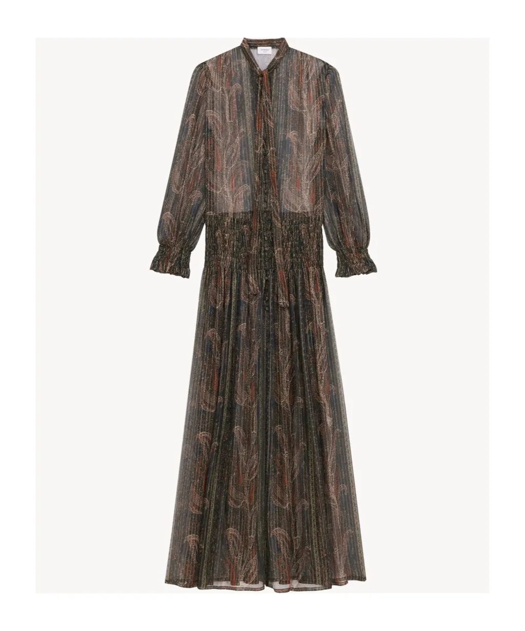 LavalliÈRe Gathered Long-Sleeved Dress