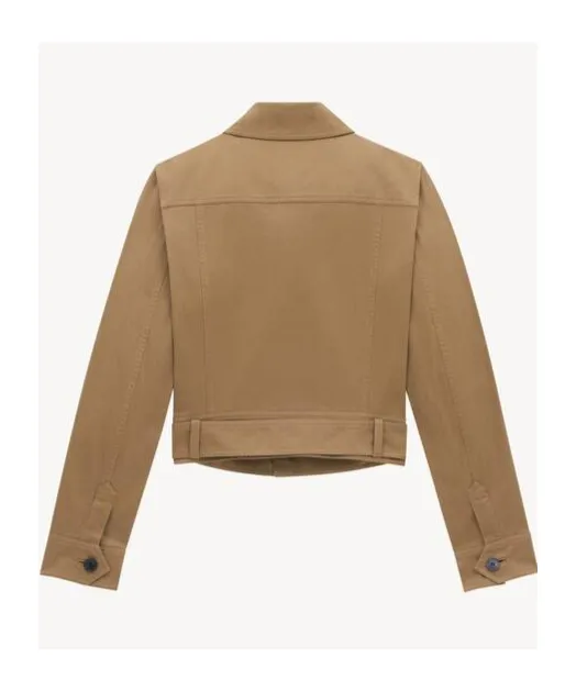 Button-Up Belted Cropped Jacket
