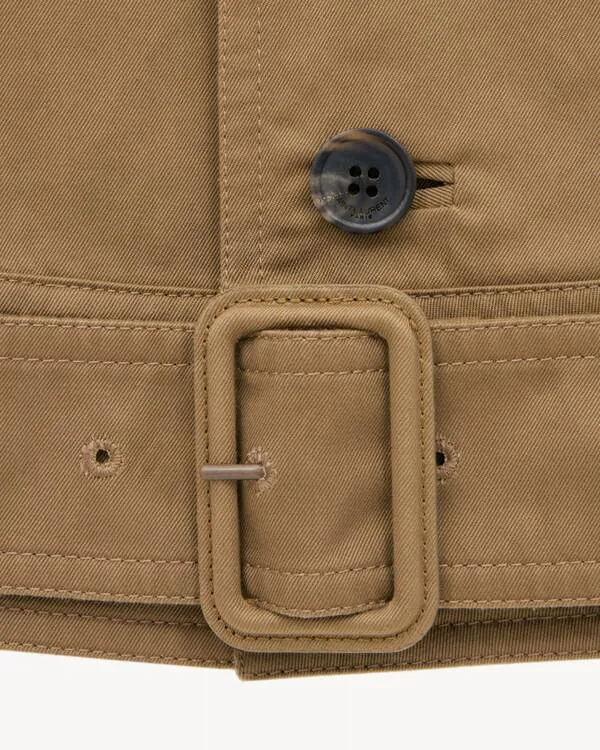 Button-Up Belted Cropped Jacket