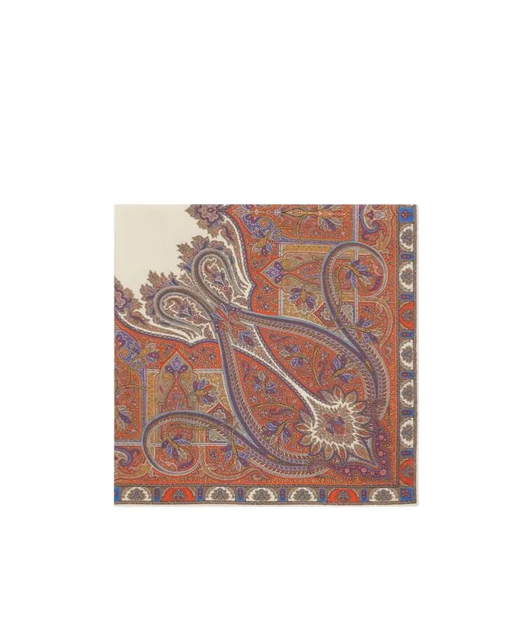 Square Scarf In Paisley Silk Twill