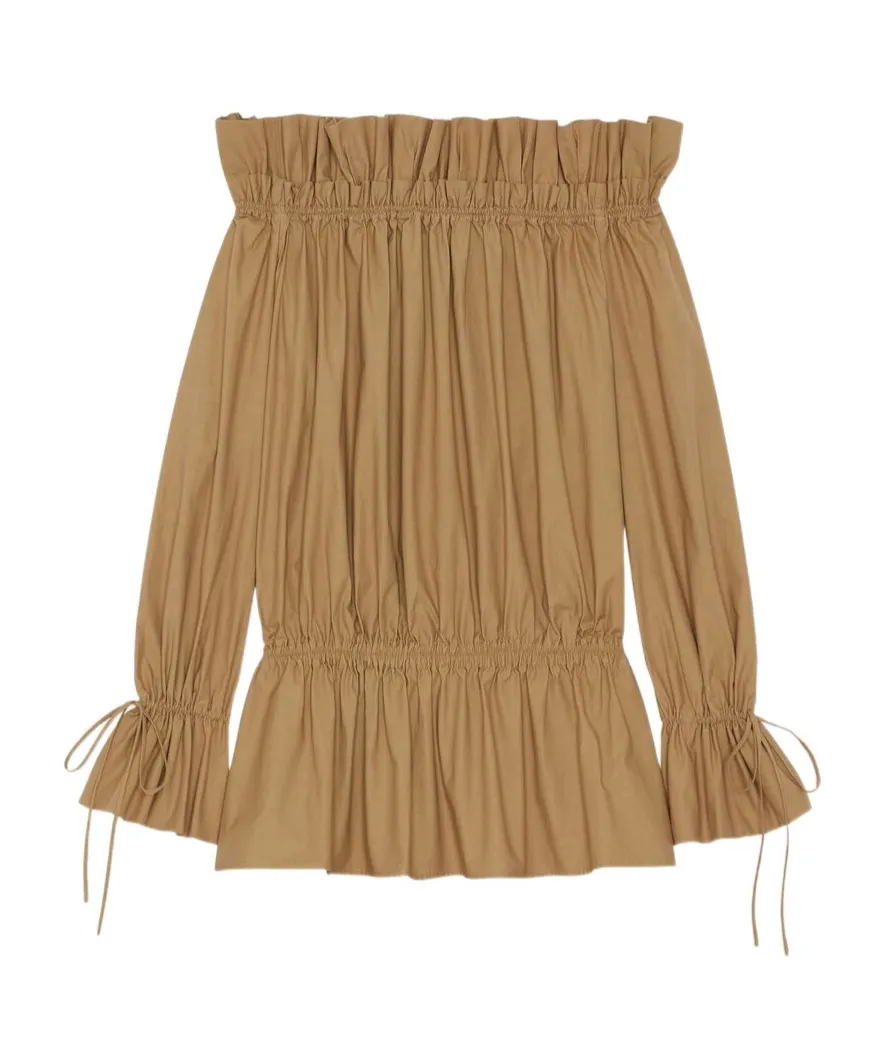 Gathered Off-Shoulder Mini Dress