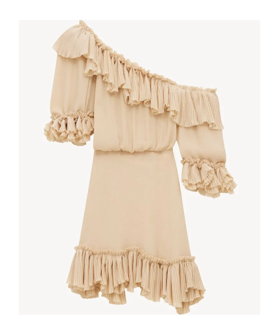Ruffled One-Shoulder Dress