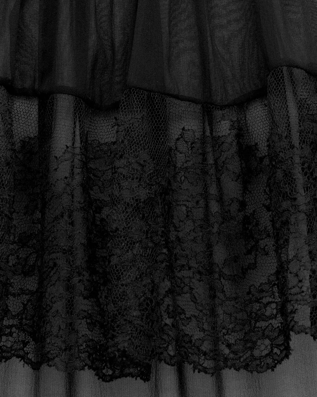 Blouse In Silk Crepe Muslin And Lace