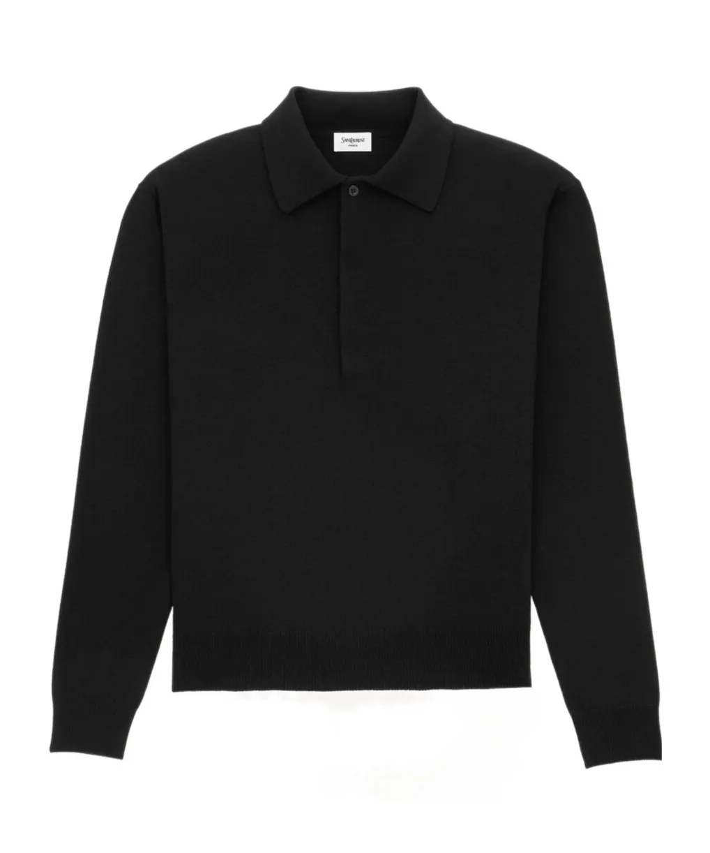 Button Detailed Knitted Polo Shirt