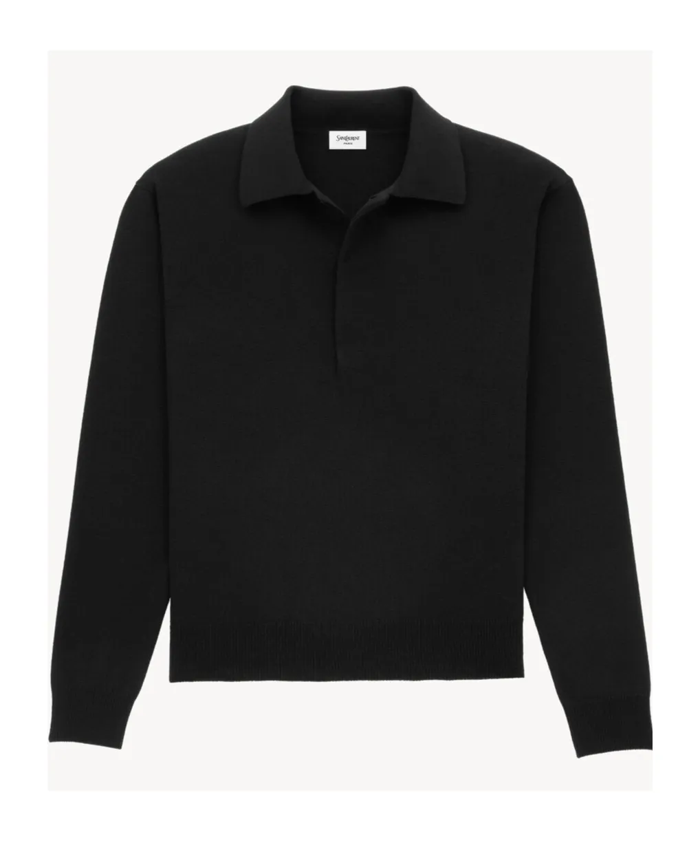 Button Detailed Knitted Polo Shirt