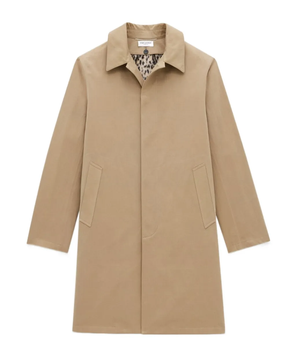 Knee-Length Long-Sleeved Mackintosh Coat