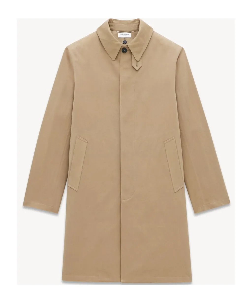 Knee-Length Long-Sleeved Mackintosh Coat