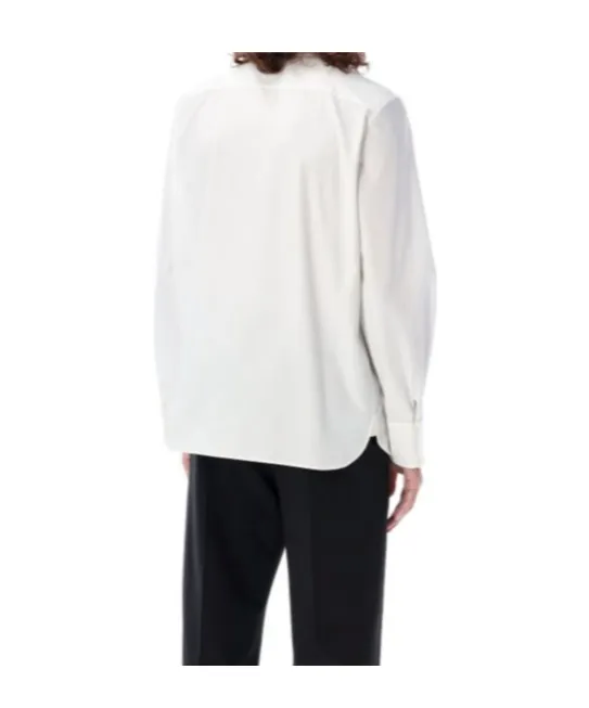 Curved Hem Tuxedo Shirt