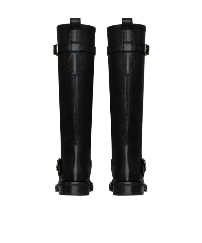 Round-Toe Buckled Boots