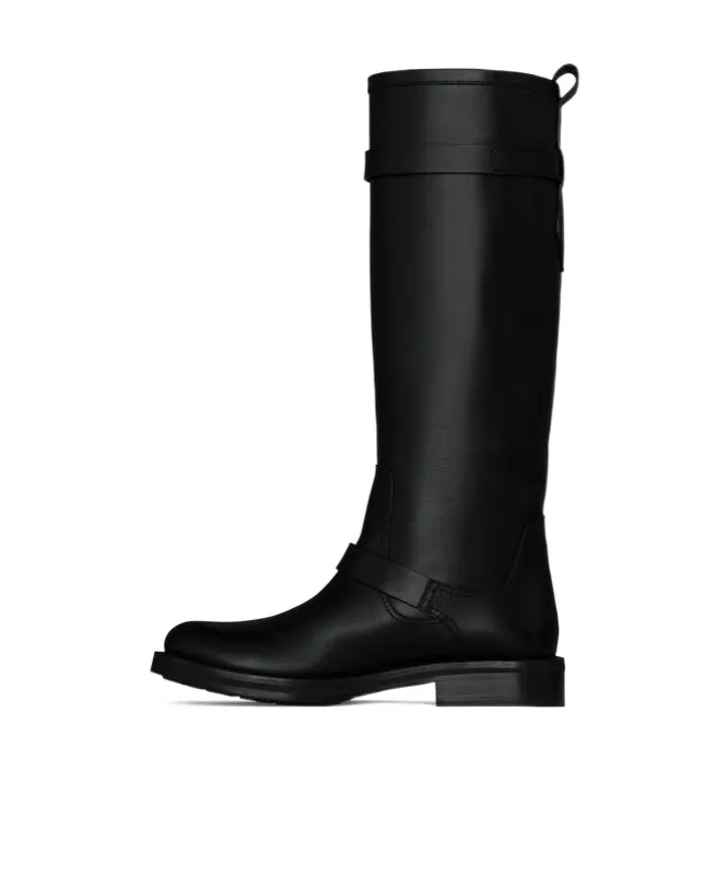 Round-Toe Buckled Boots