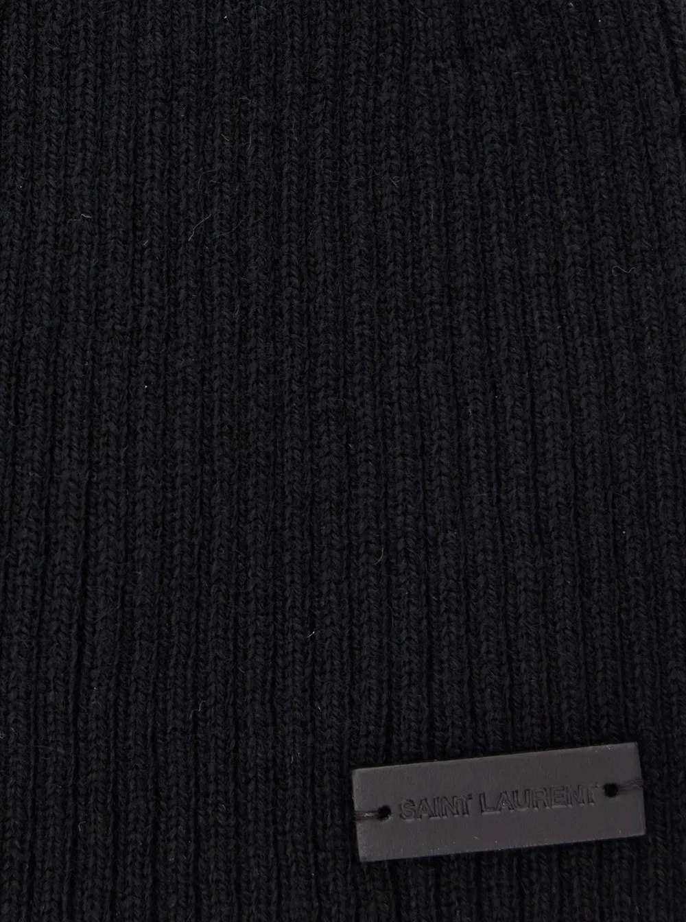 Logo Patch Ribbed Beanie