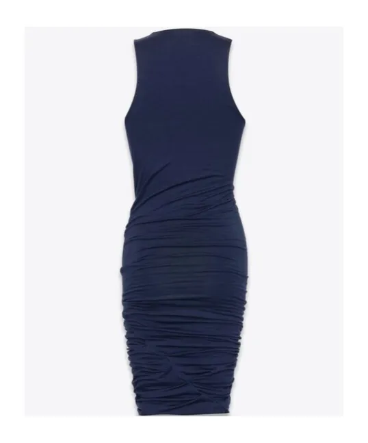Ruched V-Neck Sleeveless Dress