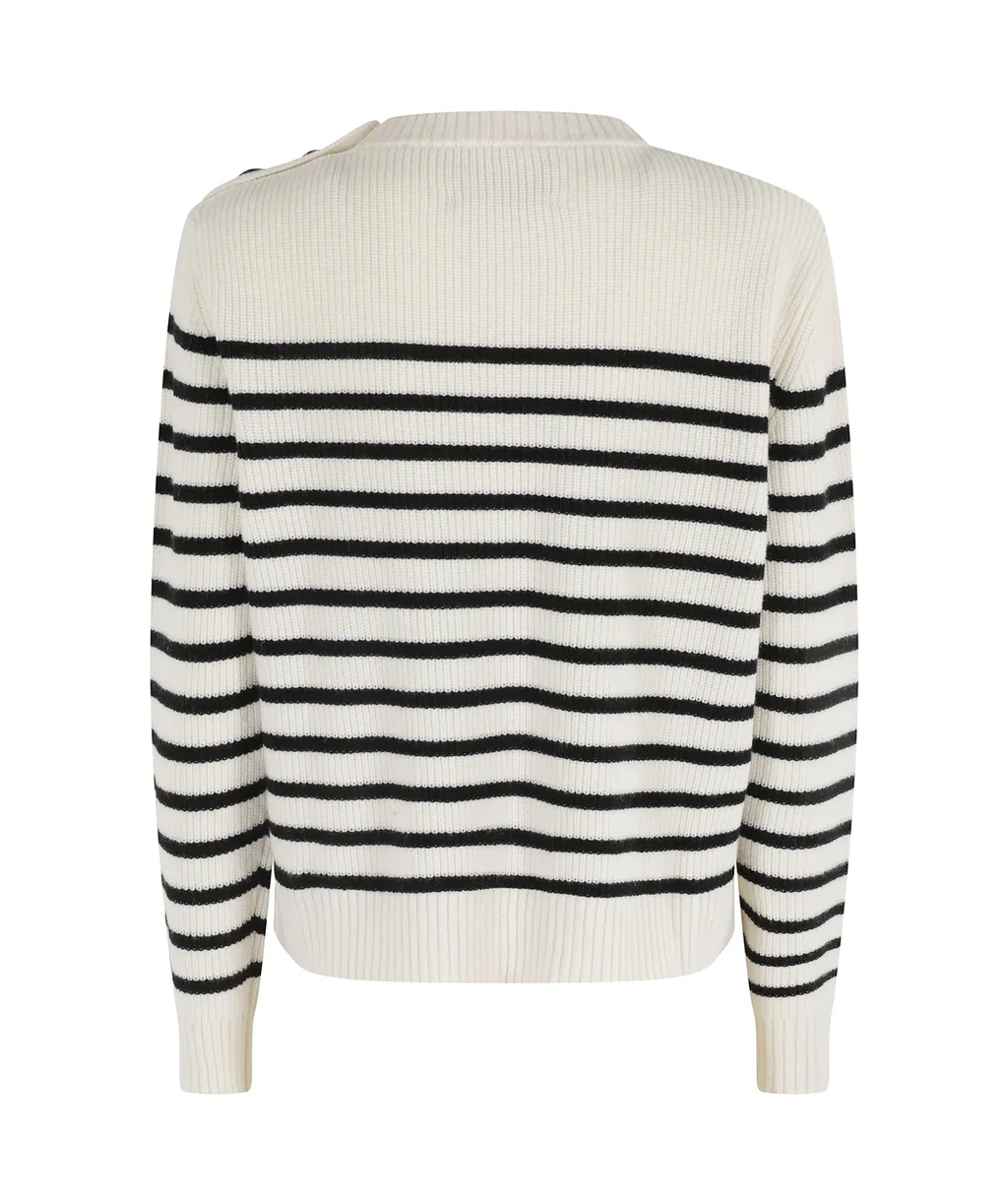Striped Button-Detail Knitwear