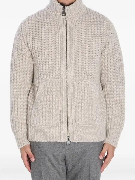 Ribbed Zip-Up Knitwear