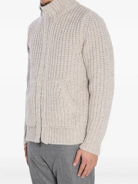 Ribbed Zip-Up Knitwear