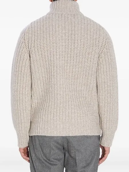 Ribbed Zip-Up Knitwear
