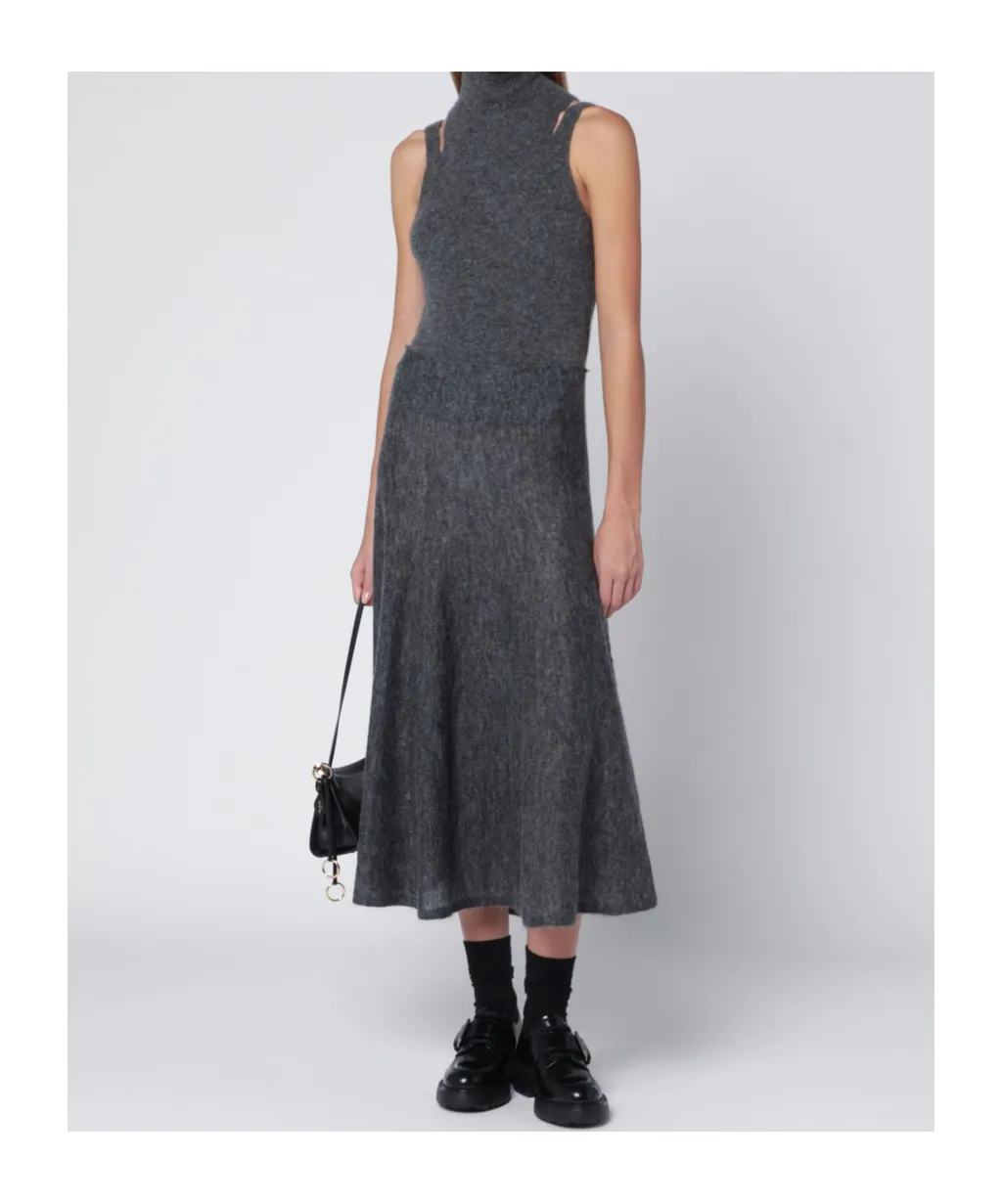 High-Neck Openwork Knit Vest