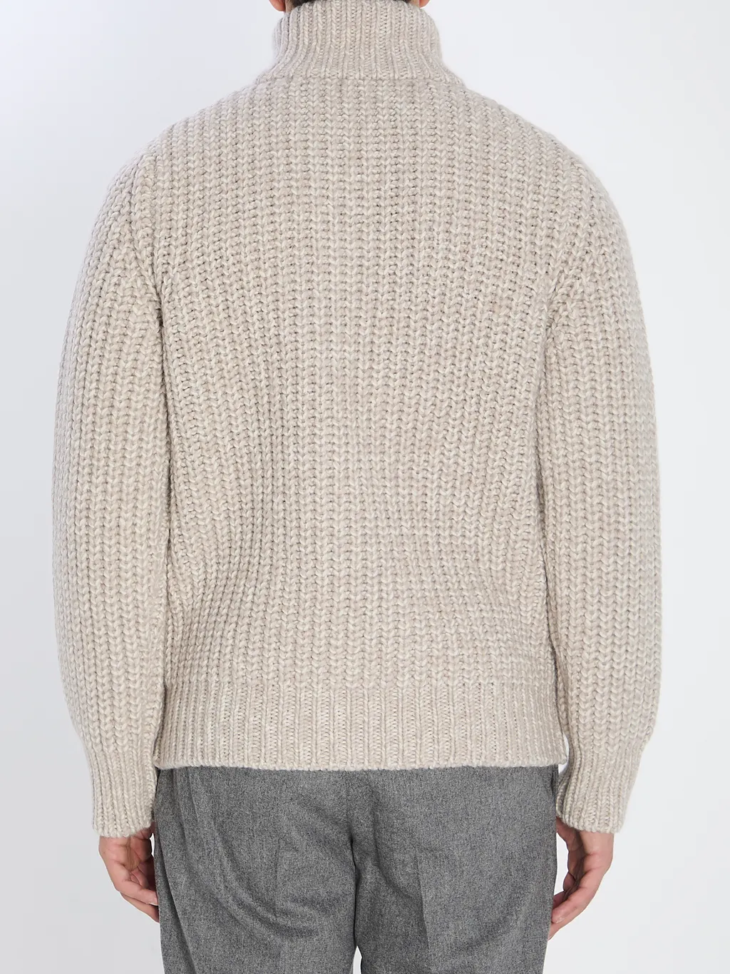 Ribbed Zipped Cardigan