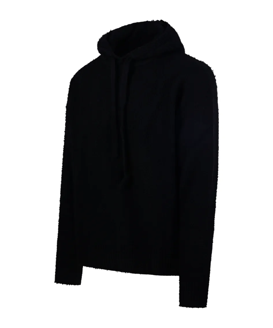 Frayed-Hem Hoodie