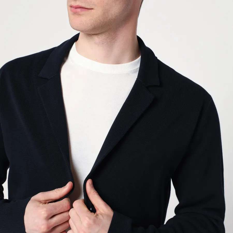 Navy Blue Cotton Jacket Cardigan